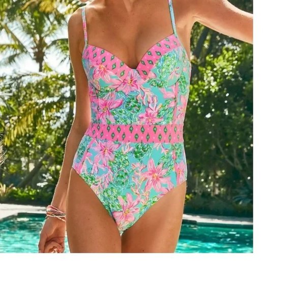 NWT Lilly Pulitzer Palma One-Piece Swimsuit So Shellagant - Picture 2 of 6